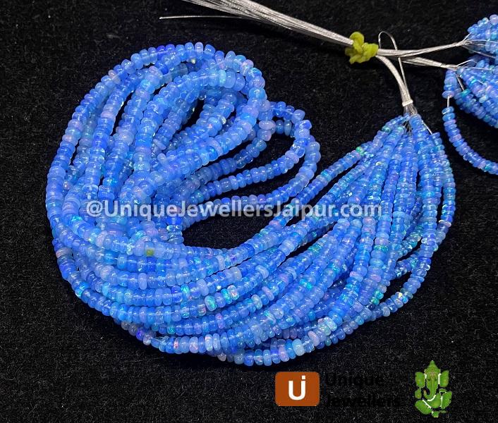 Blue Ethiopian Opal Smooth Roundelle Beads