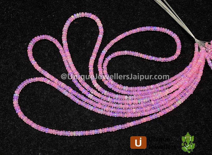 Pink Ethiopian Opal Smooth Roundelle Beads