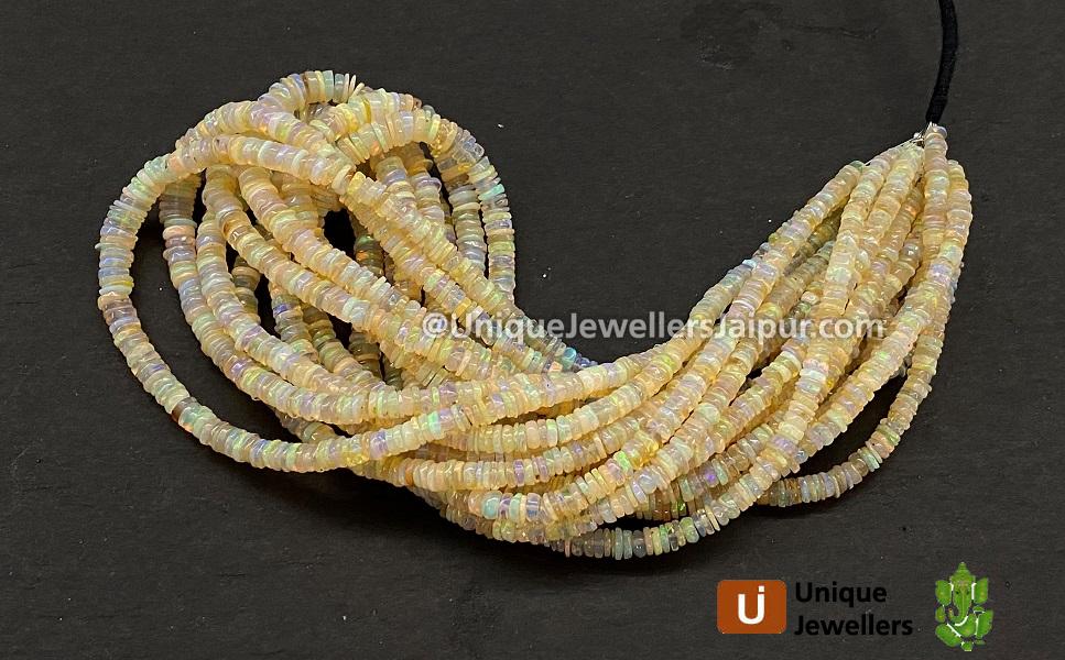 Yellow Ethiopian Opal Smooth Tyre Beads