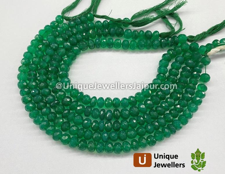 Green Onyx Faceted Roundelle Beads