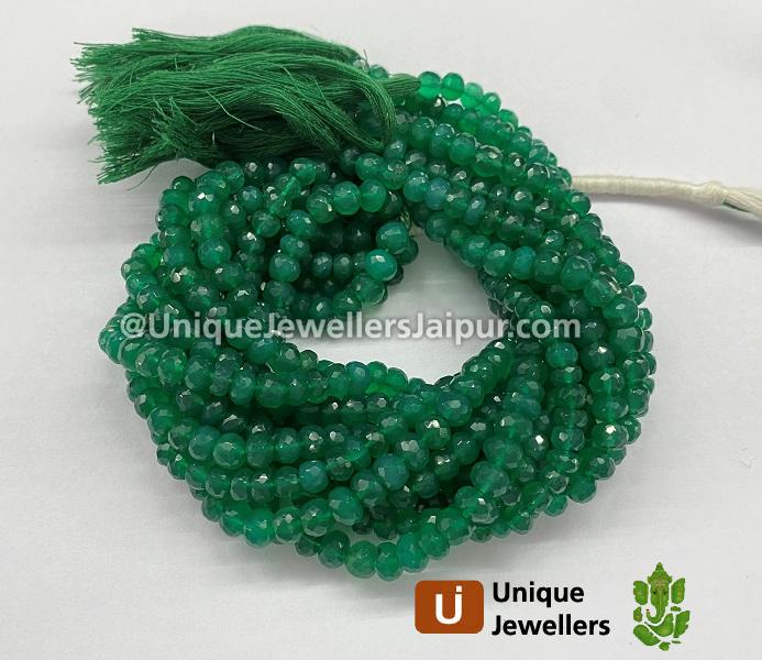 Green Onyx Faceted Roundelle Beads