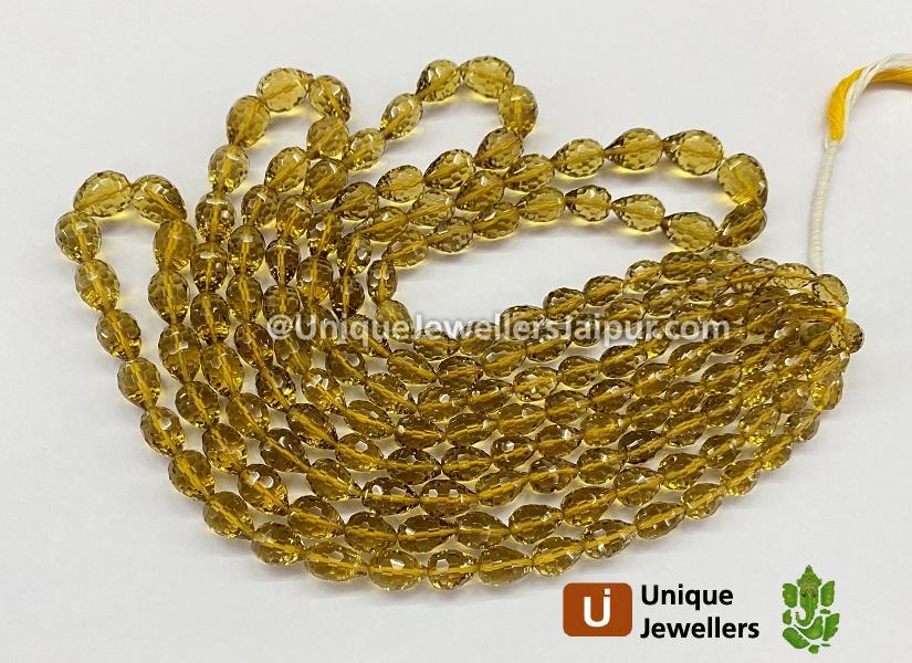 Honey Quartz Concave Cut Drops Beads