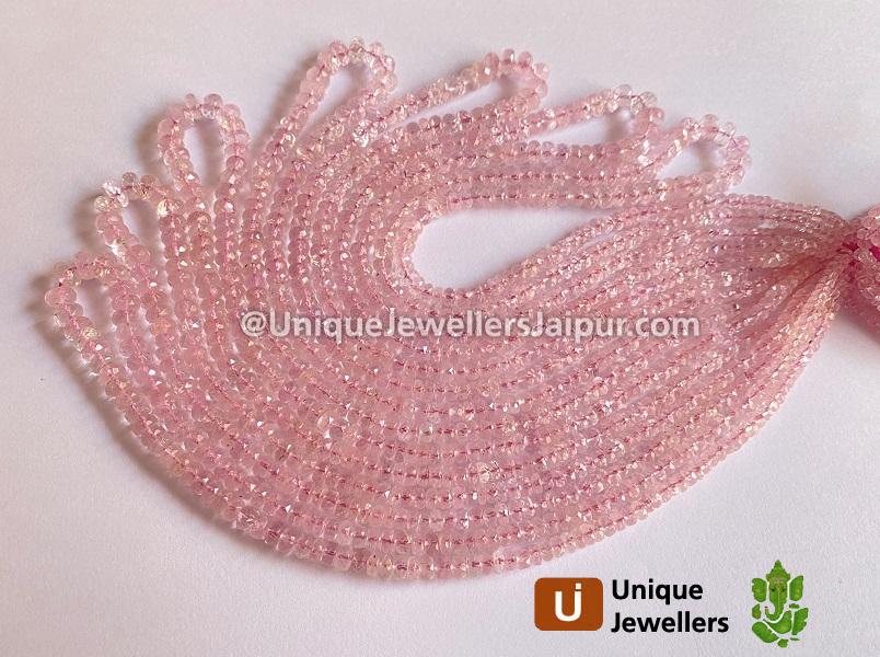 Morganite Faceted Roundelle Beads