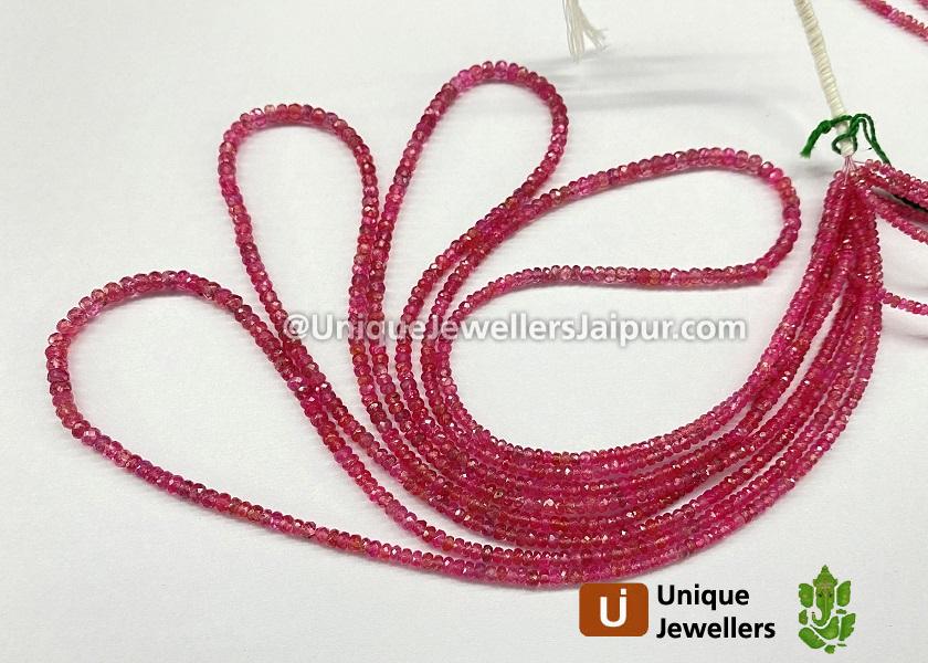 Pink Spinel Faceted Roundelle Beads