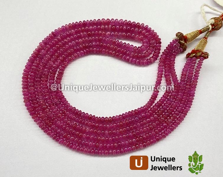 Ruby Smooth Roundelle Beads