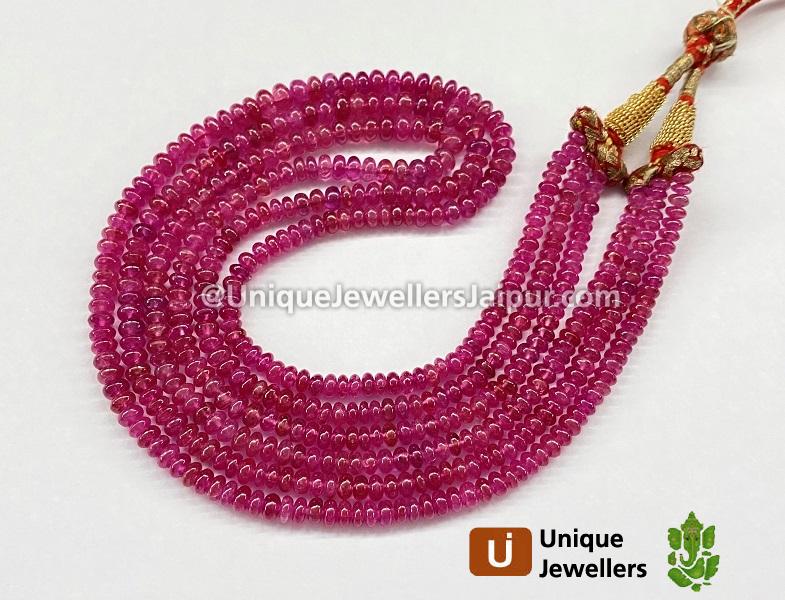 Ruby Smooth Roundelle Beads