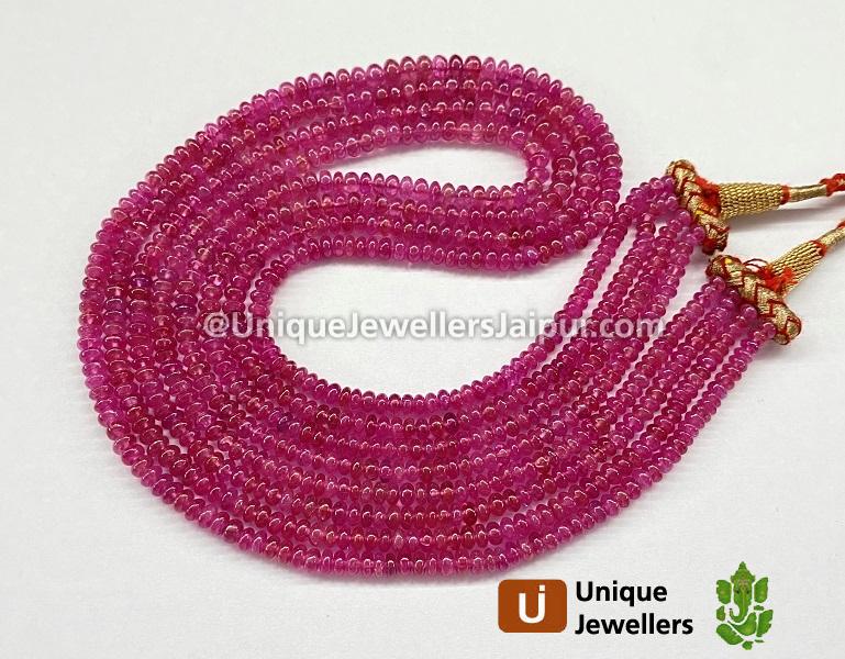 Ruby Smooth Roundelle Beads