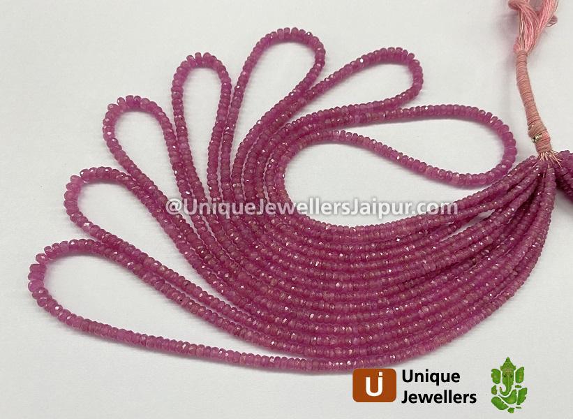Pink Sapphire Faceted Roundelle Beads