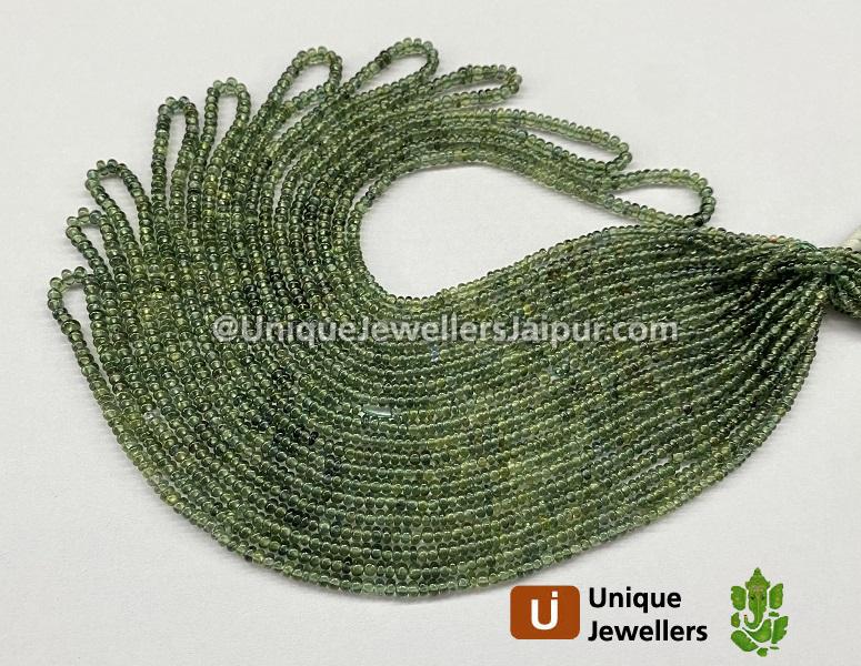 Green Sapphire Smooth Roundelle Beads