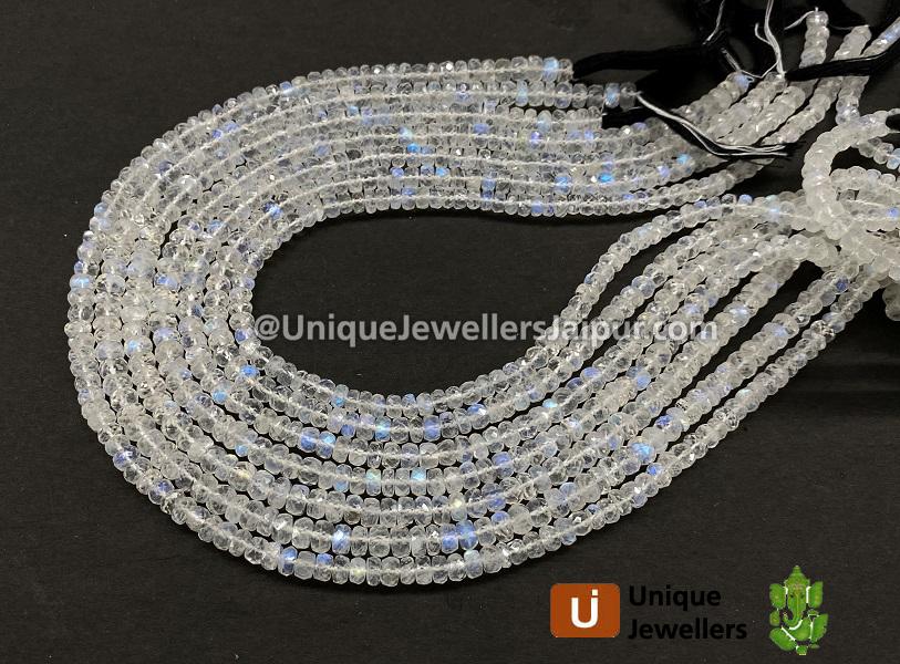 Rainbow Moonstone Faceted Roundelle Beads