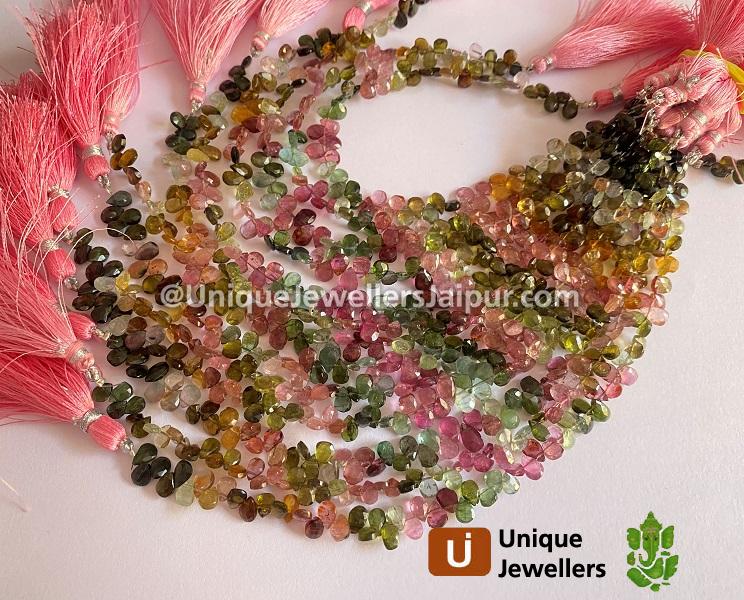 Tourmaline Faceted Pear Beads