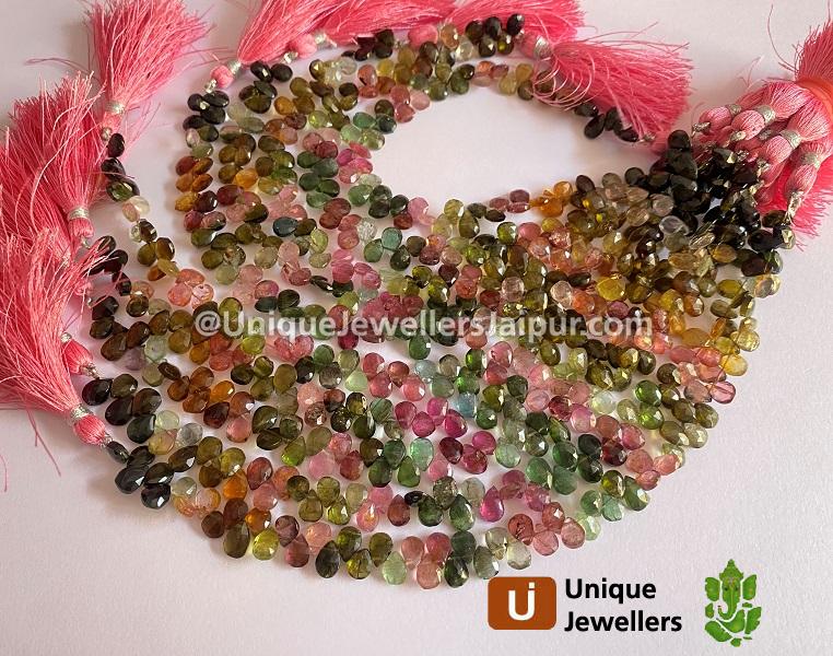 Tourmaline Faceted Pear Beads