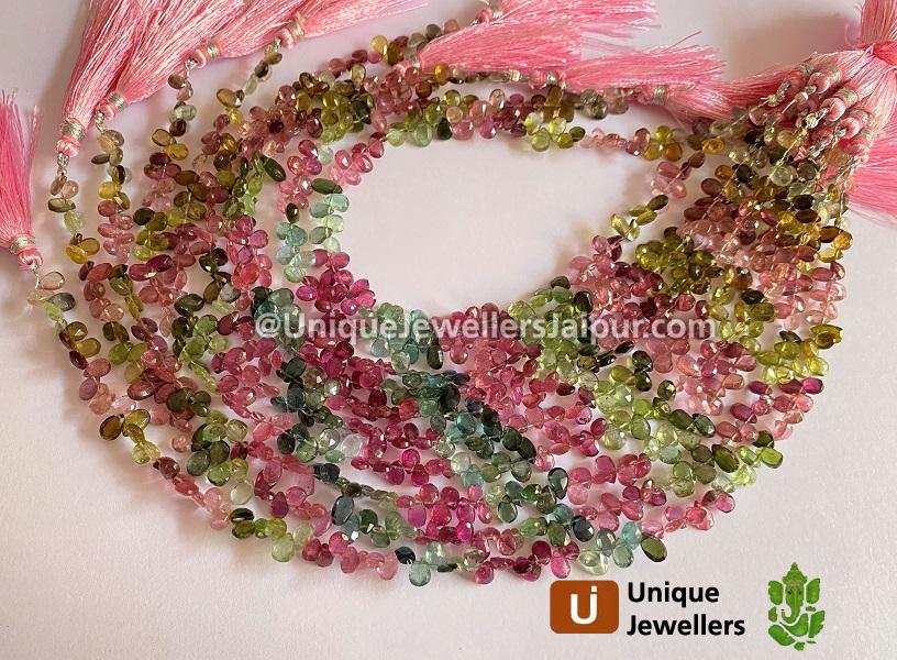 Tourmaline Faceted Pear Beads