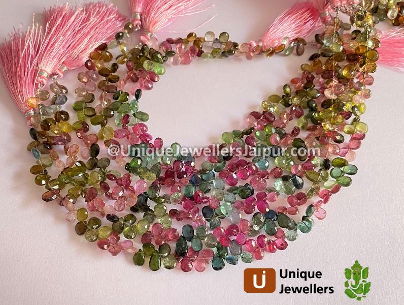 Tourmaline Faceted Pear Beads