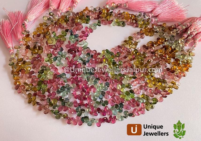 Tourmaline Faceted Pear Beads