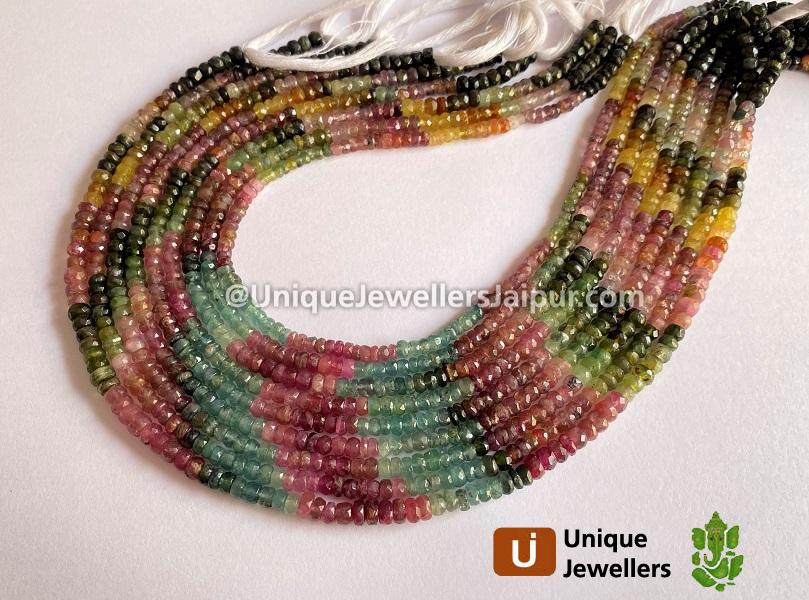 Tourmaline Faceted Roundelle Beads