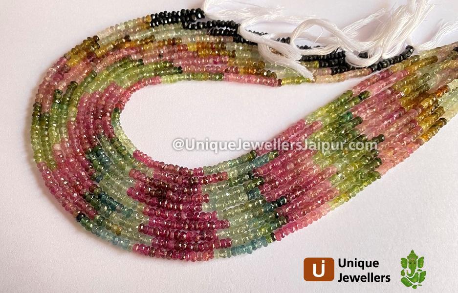 Tourmaline Faceted Roundelle Beads