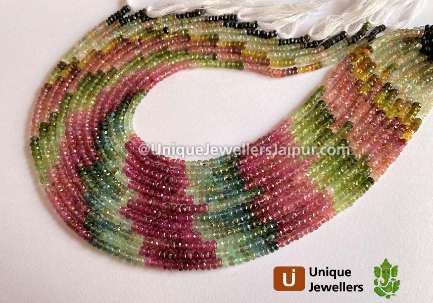 Tourmaline Faceted Roundelle Beads