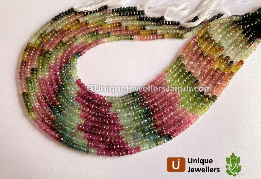 Tourmaline Faceted Roundelle Beads