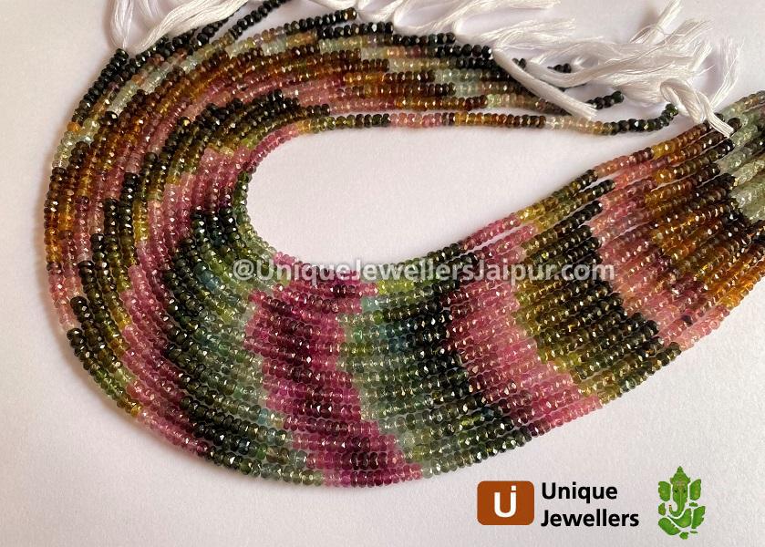 Tourmaline Faceted Roundelle Beads