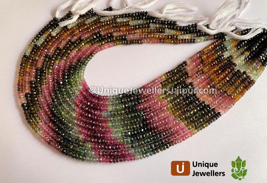 Tourmaline Faceted Roundelle Beads