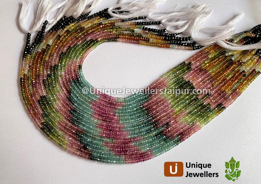 Tourmaline Faceted Roundelle Beads