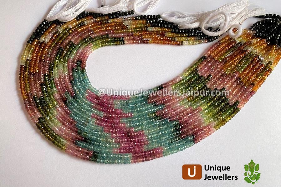 Tourmaline Faceted Roundelle Beads