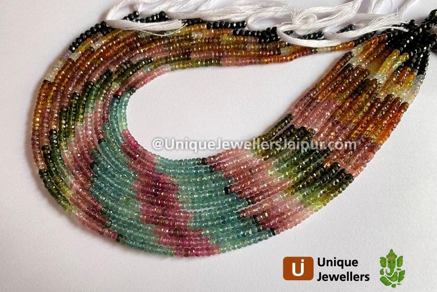 Tourmaline Faceted Roundelle Beads