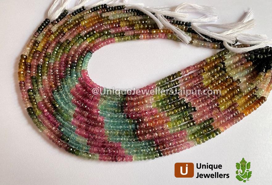 Tourmaline Faceted Roundelle Beads