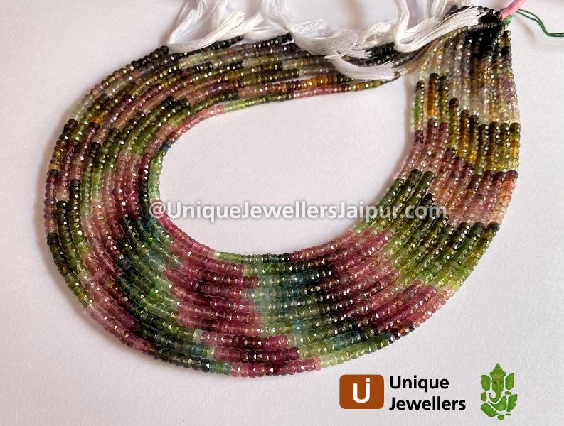 Tourmaline Faceted Tyre Beads