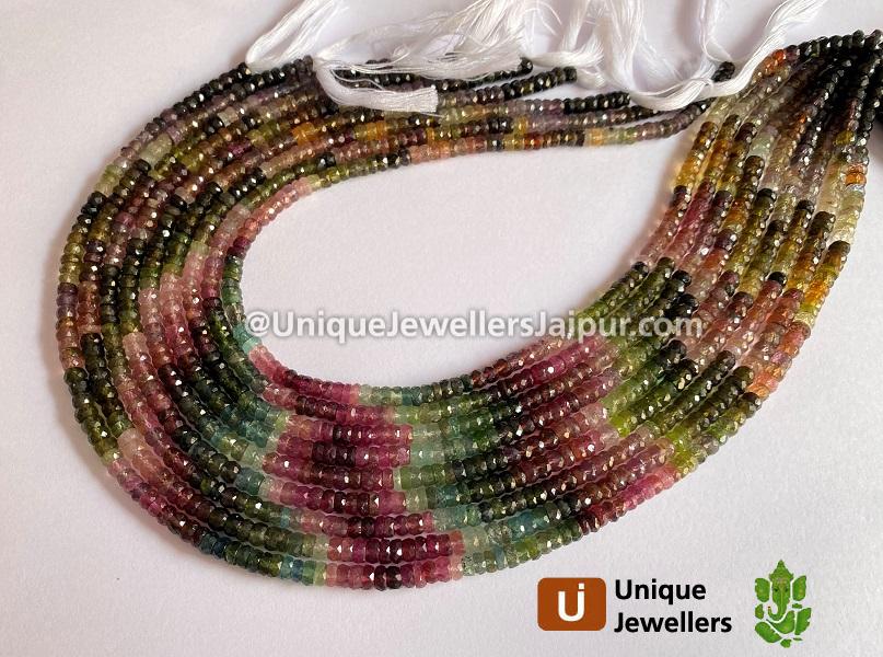 Tourmaline Faceted Tyre Beads