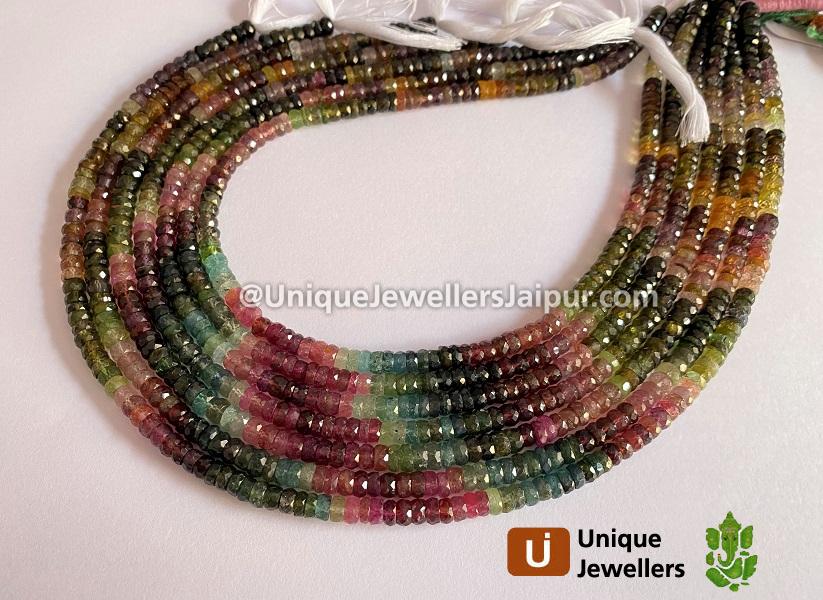 Tourmaline Far Faceted Tyre Beads