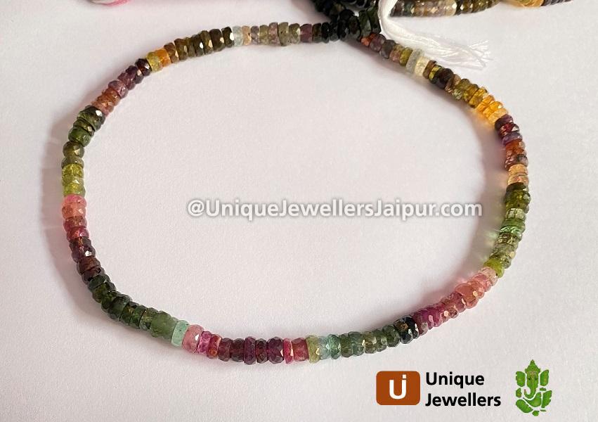 Tourmaline Far Faceted Tyre Beads