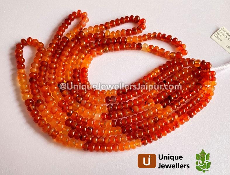 Carnelian Shaded Smooth Roundelle Beads