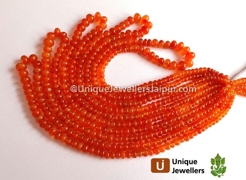 Carnelian Smooth Roundelle Beads