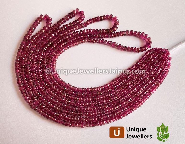 Rubellite Faceted Roundelle Beads