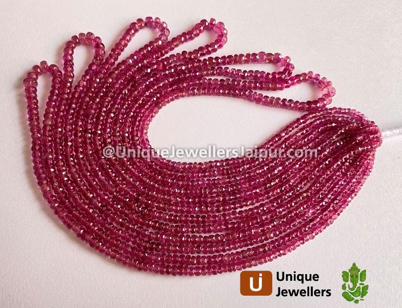 Rubellite Faceted Roundelle Beads