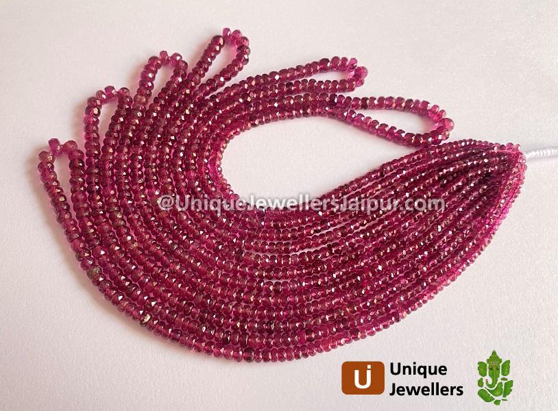 Rubellite Faceted Roundelle Beads