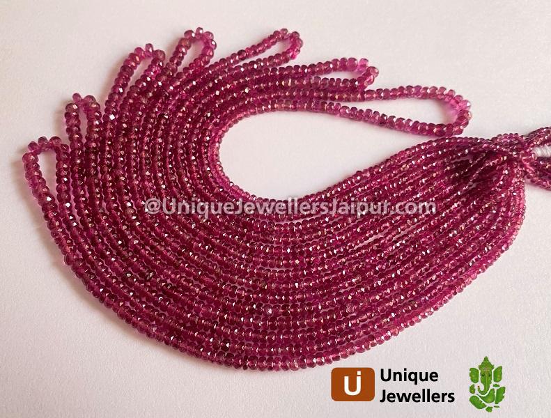 Rubellite Faceted Roundelle Beads