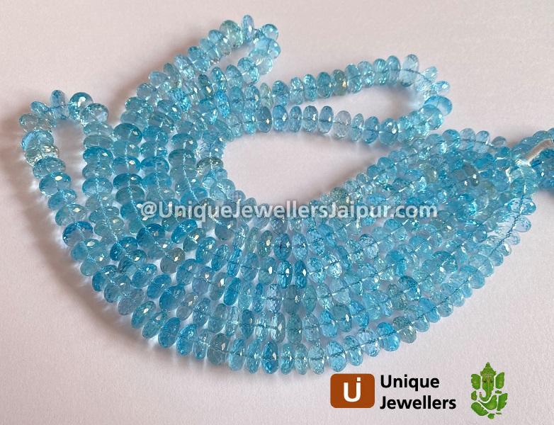 Sky Blue Topaz Faceted Rondelle Beads