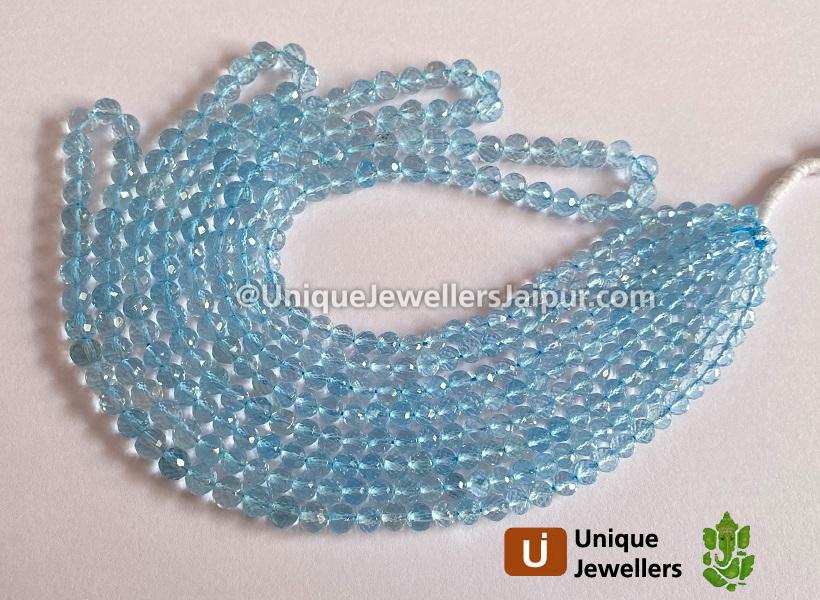 Sky Blue Topaz Faceted Round Beads