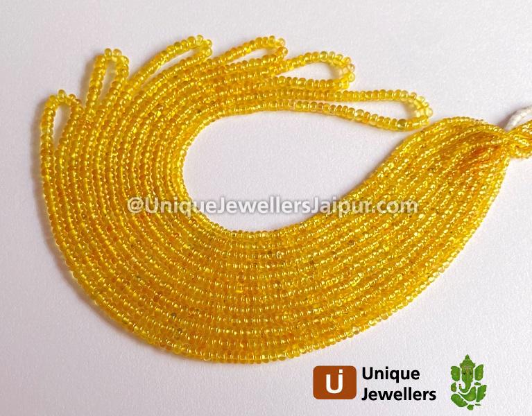 Yellow Sapphire Smooth Roundelle Beads