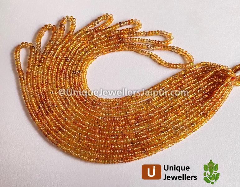 Orange Sapphire Smooth Roundelle Beads