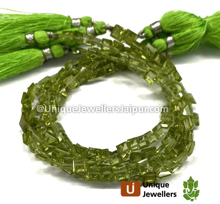 Peridot Cut Square Beads