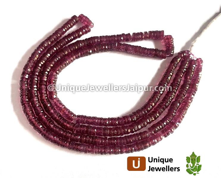 Rhodolite Garnet Faceted Tyre Beads