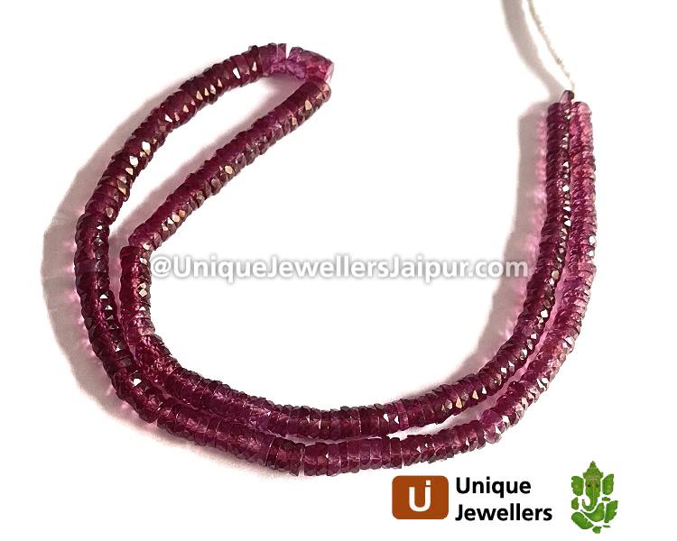 Rhodolite Garnet Faceted Tyre Beads