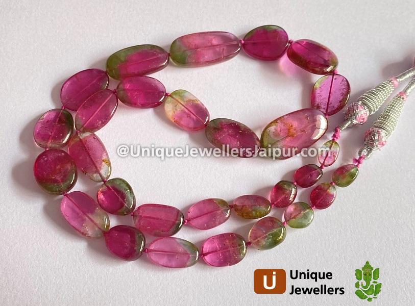 Bi Color Tourmaline Smooth Nuggets Beads