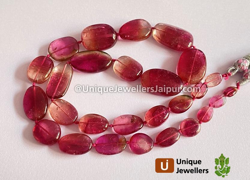 Bi Color Tourmaline Smooth Nuggets Beads