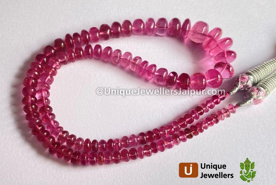 Rubellite Tourmaline Smooth Roundelle Beads