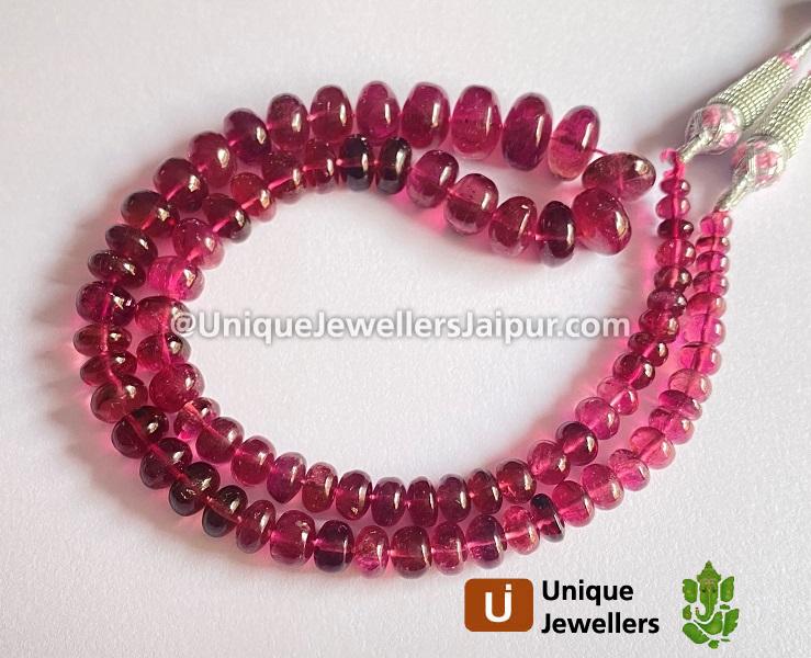 Rubellite Tourmaline Smooth Roundelle Beads